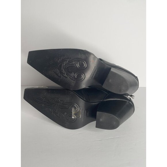 FREE PEOPLE Boots Brayden Washed Black Leather Fisherman Booties EU 38.5 US 8 - Picture 7 of 7